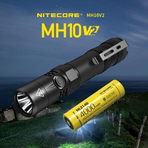 NITECORE MH10 V2 LED 1200 Lumens Dual Fuel EDC Flashlight with NL2140 4000mAh Battery