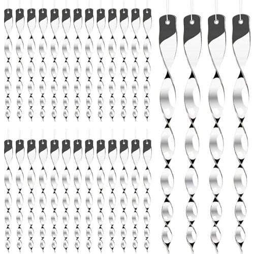 Bird Repellent Reflective Scare Rods Hanging Silver Plastic Rod Reflective Bird Deterrent Device Garden Decorative