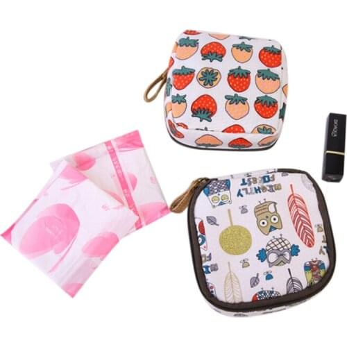 Tampon Storage Bag Sanitary Pad Pouch Women Napkin Towel Cosmetic Bags Organizer Ladies Makeup Bag Girls Tampon Holder Organizer
