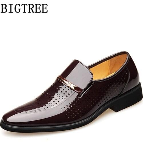 Breathable Shoes Patent Leather Formal Shoes Men Classic Loafers Men Business Shoes Men Elegant Vestidos De Oficina 2020 Sepatu