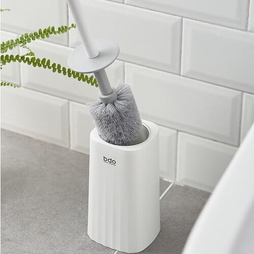 Bathroom White Toilet Brush Long Wall Mounted Simple Space Toilet Brush Holder Tools Brosse Toilette Household Products DF50MTS