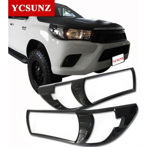 Exterior Accessories Carbon Fiber Headlights Cover For Toyota Hilux Revo 2016 2017 2018