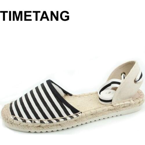 TIMETANG 2021Womens Lace up Platform Flat Heel Espadrilles Closed Toe Ankle Wrap Sandals ShoesE723