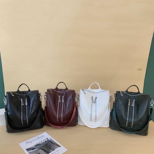 Womens Backpack 2021 Vintage High Quality Youth Leather Backpacks for Teenage Girls Female Large Capacity School Bag Knapsack