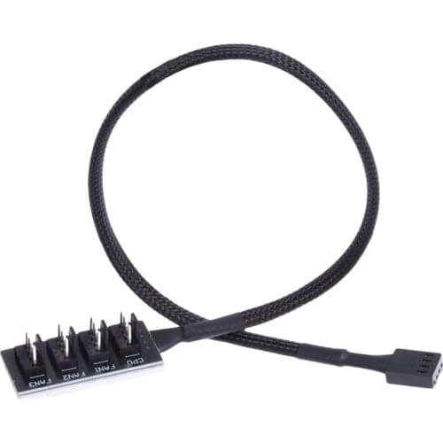 1pc Host Case PC Cooler Fan Power Cable 1 Female To 4 Male 4Pin Socket Fan Hub Splitter Cable for 3Pin&4Pin PWM Cooling Fan