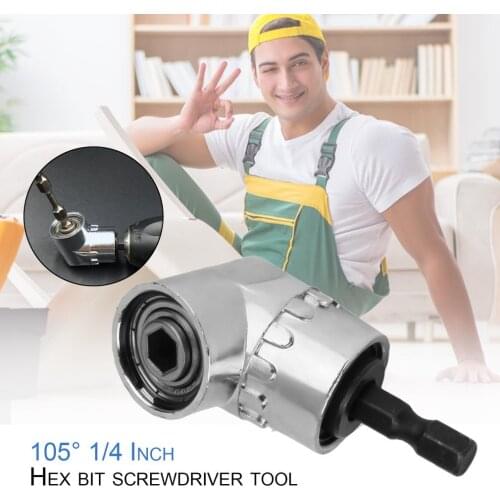 Screw Head 105 Degree Electric Drill Labor Saving Universal Hex Handle 1/4 Screwdriver Electrician Tools