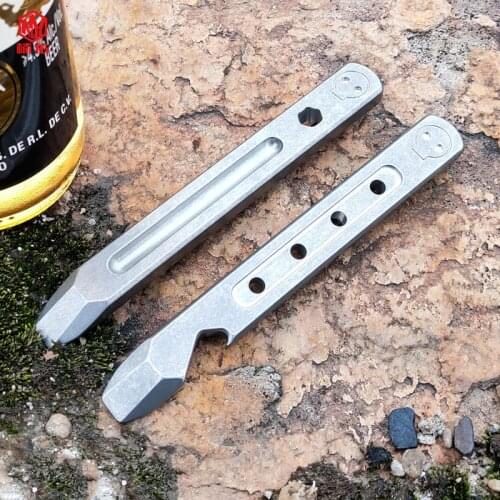 1PC Portable TC4 Titanium Alloy Crowbar Opener Wrench Keychain Combination Tool Outdoor Multifunction EDC Tool Multitool