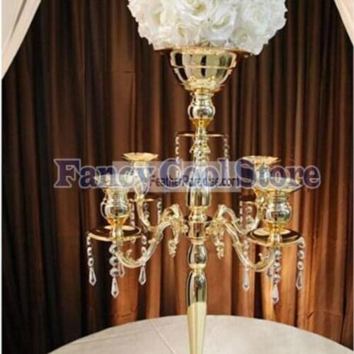 10pcs/lot 68cm(H) Gold wedding candelabra table centerpiece Flower Stand Event Props