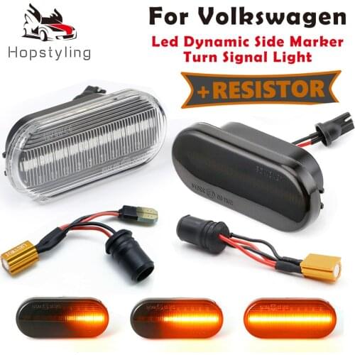 2Pcs Dynamic Led Side Marker Turn Signal Light Sequential Blinker Lamp For VW T5 Jetta Bora Caddy Amarok Rabbit 4 Sharan 1 Vento