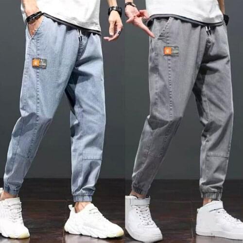 2021 Casual Baggy Jeans for Men Denim Joggers Streetwear Harem Jeans Pants Elastic Waist Comfort Trousers Plus Size Pantalones