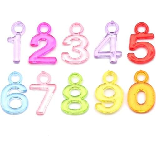 30pcs Mixed Digital Transparent Acrylic Charms For Jewelry Making Charm Handmade Necklace Earring Pendant Diy Accessorie