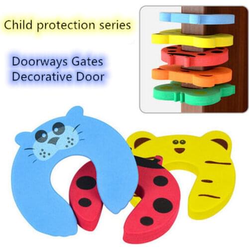 5pcs/lot Silicone Doorways Gates Door Stops Decorative Door Stopper Baby Safety Care Cartoon Animal Jammer Children Protection