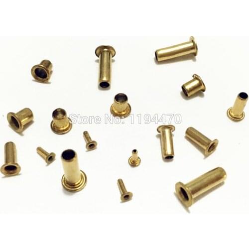 500/1000pcs M2.5 M3.5 Brass Garment Eyelets Rivet Nut Through Hole Rivets Embellishment Hollow Hole Grommet