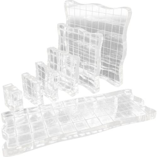 7pcs/set Transparent Acrylic Clear Stamp Block Pad Scrapbooking DIY Handmade Too