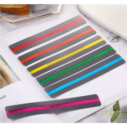 8 Pcs Reading Guide Strips Size S/L Highlighter Colored Overlays Bookmark Read Strips Gifts for Student Teacher Dyslexia People