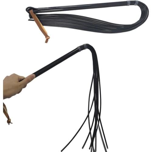 84cm Handmade EDC Self Defense Rubber Whip High Quality Elastic Whip Riding Training Whip Outdoor Anti-wolf Personal Safety Tool