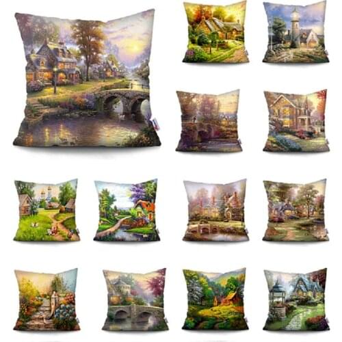 American country retro cushion cover Double-sided printing Polyester Throw Pillow Case Home Decoration Pillowcase Sofa covers