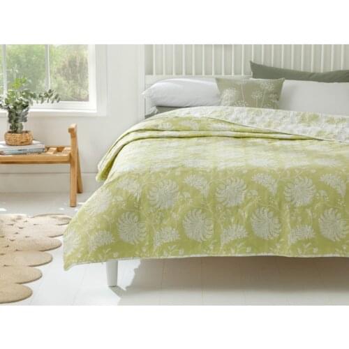 English Home Shadownoon Single Multipurpose Bedspread 160x220 Cm Kiwi Green 10030890