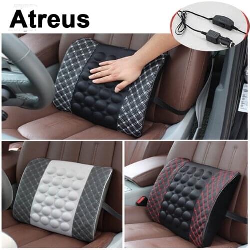 Atreus For BMW e46 e39 e36 Audi a4 b6 a3 a6 c5 Renault duster Lada granta Car Seat Pillow 12V Massage Lumbar Support Cushion