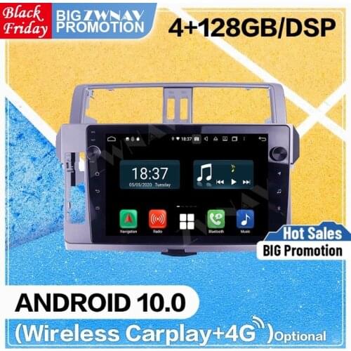 4+128G DSP Carplay Android 10 Screen Player Car For Toyota PRADO 2014 2015 Car GPS Navigation Auto Radio Audio Stereo Head Unit