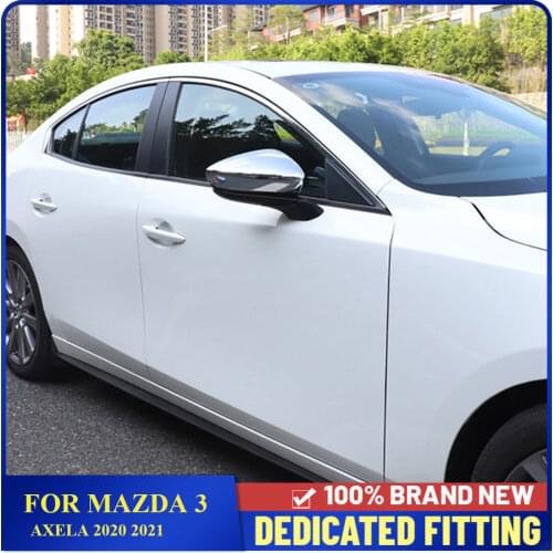 Auto Parts For Mazda 3 Axela 2020 2021 Car Door Side Rearview Mirror Cover Frame Exteriror Decorations