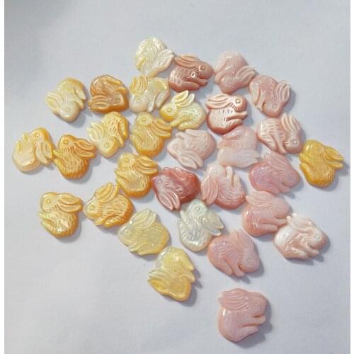 2Pcs Hot Sale Natural Shell Beads Rabbit-shaped Loose Bead For Jewelry Making DIY Necklace Bracelet Anklet Furniture Accessories