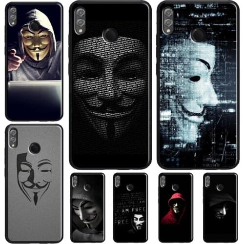 Anonymous Hacker Case For Huawei Honor 8X 9X 7X 20 Pro 9 10 Lite 10i 8C 8A 7A V20 Y6 Y7 Y9 2019 Nova 5T