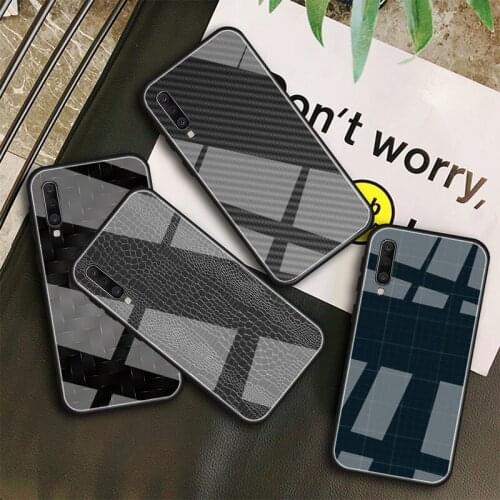 Carbon Fiber Tempered Glass Case For Samsung Galaxy A10S A10E A20S A20E A30S A40 A50S A60 A70 A80 A90 A6 A7 A8 Shell