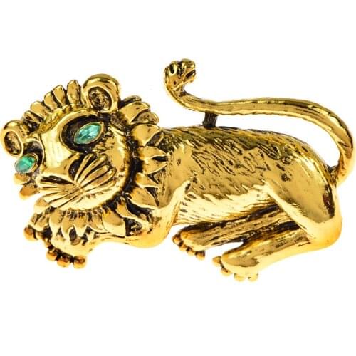CINDY XIANG Cute Lion Brooches For Men 2-color King Lion Vivid Animal Casual Party Brooch Pins Friends Christmas New Year Gifts