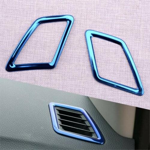 CITALL 2pcs Dashboard Upper Air Vent Outlet Cover Trim fit for Nissan Sentra 2016 2017 2018 2019 Blue Stainless Steel