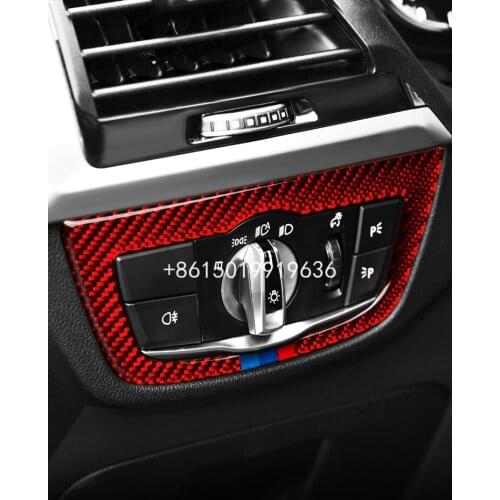 For BMW x3 x4 G01 headlamp switch decorative sticker interior carbon fiber modified center control panel sticker