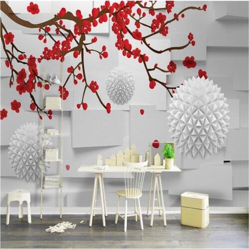 Beibehang Custom Photo Wallpaper Mural ball flower Brick Wall Modern TV Background Wall papel de parede wallpaper for wall