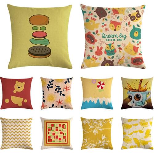 Geometric Printing Mustard Pillow Case Yellow Wave Fall Autumn Cushion Cover Pillowcases Decorative Pillows 45cm*45cm ZY1395