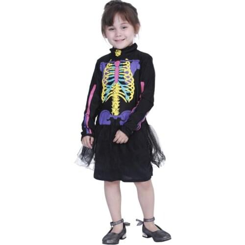 Halloween costume colorful skull performance costume party cosplay
