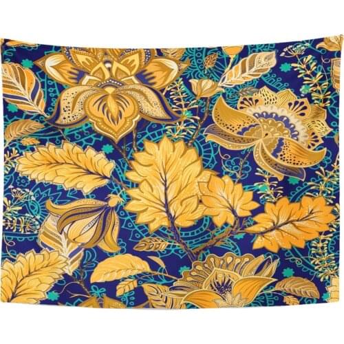 Tapestry Colorful Able Vintage Yellow Flowers in Provence Style Artistic Autumn Tapestries Wall Hanging for Living Room Bedroom