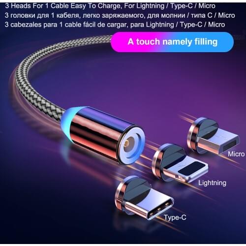 BaySerry Magnetic Cable USB Type C Micro USB For iPhone 11 XR Fast Charging Wire USB C Magnet Charger Cable for Samsung S20 S10