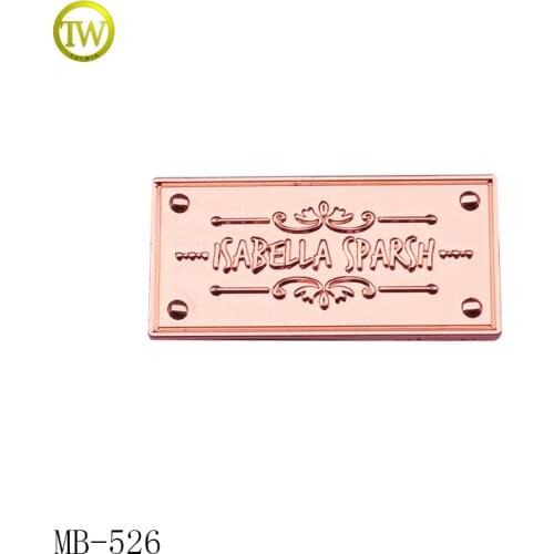 MB526 Custom bag logo tag label metal clothing logos metal letter labels