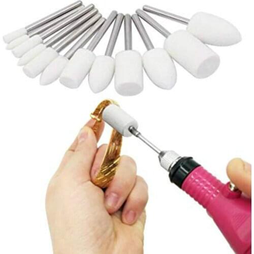 Multifunctional wool felt mounting mandrel 24 piecesset 2 shapes and 6 sizes polished polishing wheel bit 18 inch handle