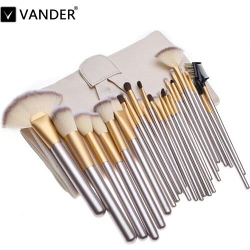 Vander Makeup Brushing Brush Set 24 pcs Professional Cosmetic Kits Foundation Powder Blush Eyeliner Artist Brushes Tool w/Bag