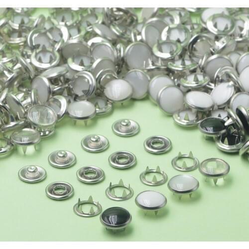 KALASO 20Sets Pearl Fasteners Ring Press Studs Snap Buttons Poppers 12mm For DIY Craft Supplies