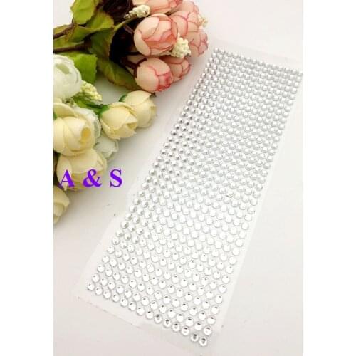504pcs/sheet 4MM Clear Rhinestone Sticker Round Flatback Acrylic Stickers Self-Adhesive Paste DIY Nail Art Phone Case Decoration