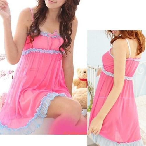 2018 New Women Lace Babydolls Sleepdress Princess Chemises Nightwear Sleepwear Sexy intimates Bow Lingerie Dress G-String