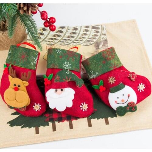 New Red And Green Christmas Decorations Small Socks Set Christmas Tree Ornaments (12Pcs/set) New Hot Sale 2021
