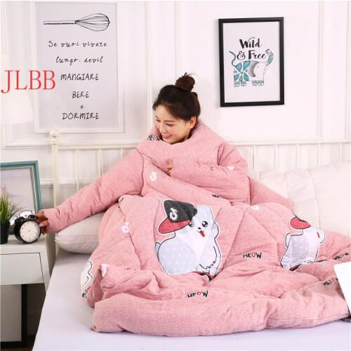 Winter wearable comforter kids duvet with stuffing patchwork quilt warm bed blanket 150*200cm Muti-use cover leopard sofa throw
