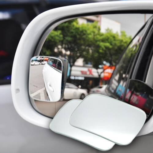 Rectangle & 3M Taped,New Wide Blind Spot Mirror,Frameless,2 Way Application: Fixed Or 360 Degree Adjustable,1 Pair,Free Ship