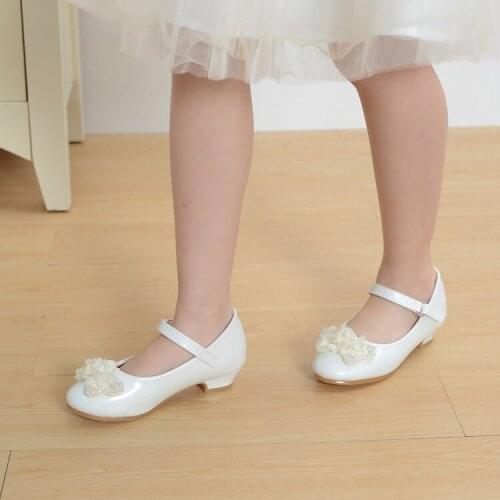 New Princess bow knot girls single shoes leather shoes for girls dance shoe wedding party sneakers