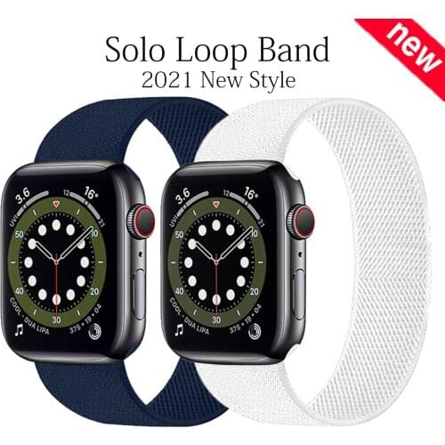 Nylon Solo Loop For Apple watch band 44mm 40mm 38mm 42mm Elastic smartwatch wristband belt bracelet iWatch 3 4 5 se 6 strap