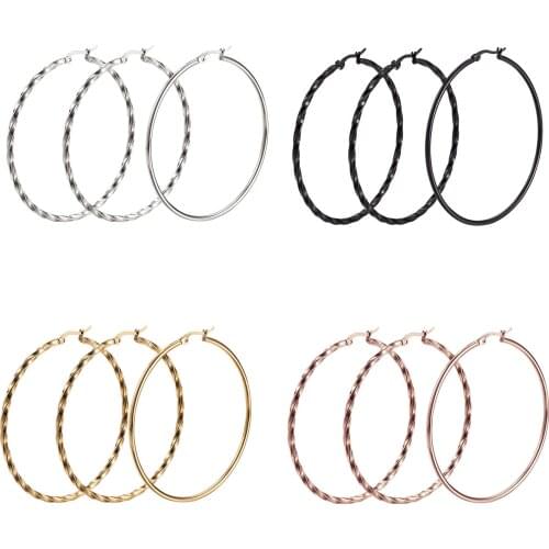 1Set Stainless Steel Hoop Earrings For DIY Women Earrings Fashion Jewelry Making Decor Accessories Mixed Color