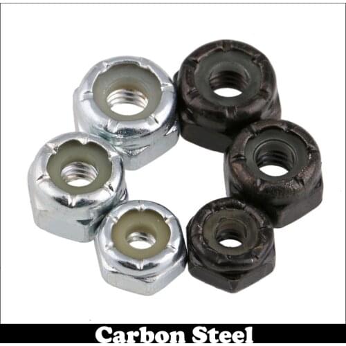 6# 6#-32 Carbon Steel White Black Zine Plating UNC US Standard Coarse Heavy Prevailling Torque Type Hexagon Hex Nylon Lock Nut
