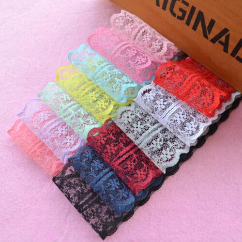 1 Yard/lot) Lace Ribbon Tape Width 50MM Trim Fabric DIY Embroidered Net Cord for DIY Sewing Decor Handmade Hair Bow Accessories